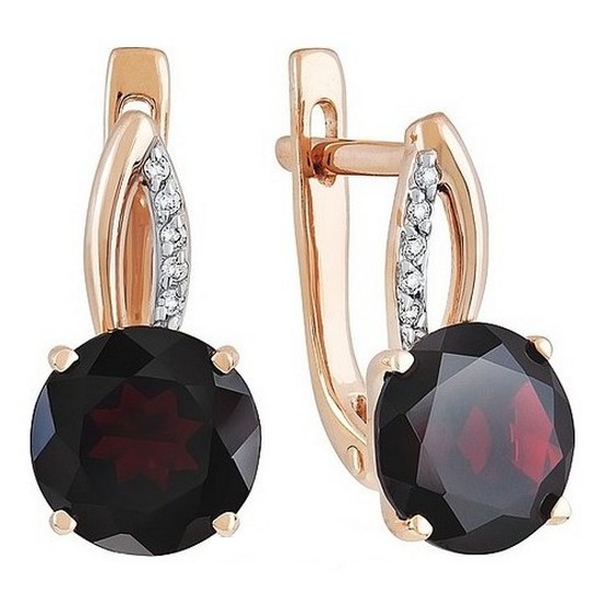 

Серьги из красного золота Магия Золота СЛ-680К-Г, гранат\ фианит, СЛ-680К-Г