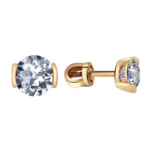 

Серьги из красного золота Александра 970001813495, фианит, 970001813495