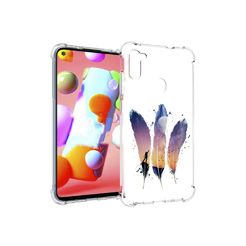 

Чехол MyPads Tocco для Samsung Galaxy M11 небесные перья (PT147121.487.519), Прозрачный, Tocco