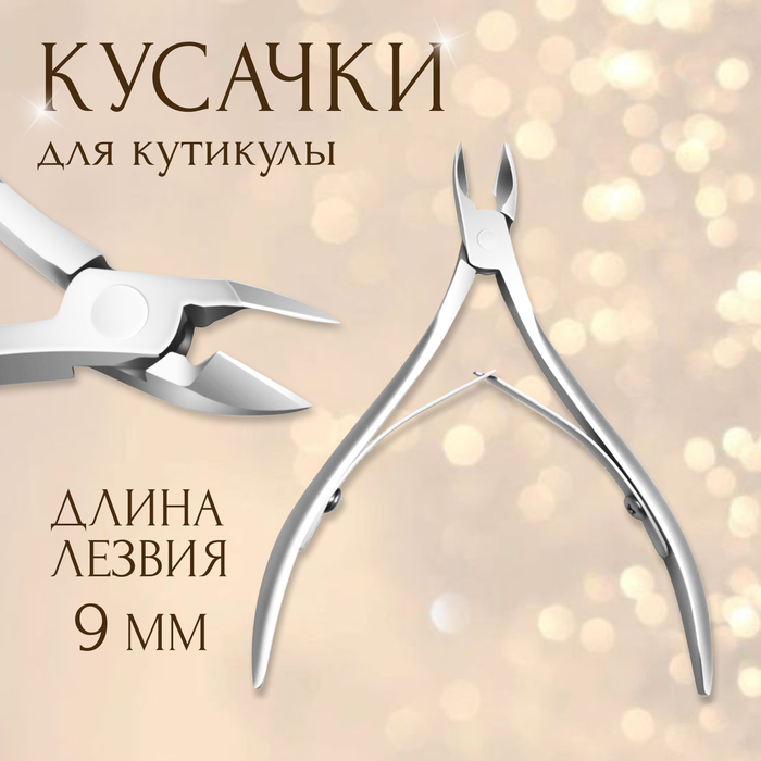 

Кусачки маникюрные, двойная пружина, 10 см, длина лезвия 8 мм, цвет серебристый 4103684