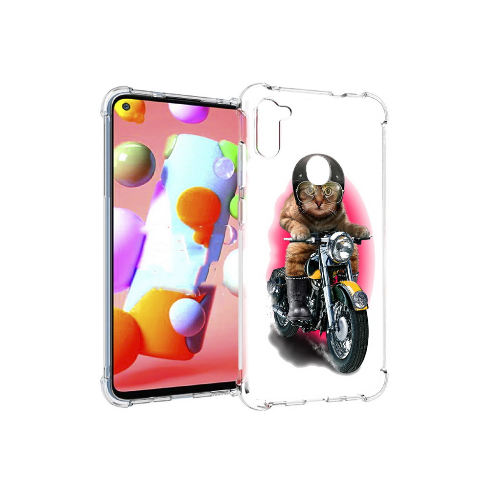 

Чехол MyPads Tocco для Samsung Galaxy M11 мото-кот (PT147121.487.485), Прозрачный, Tocco