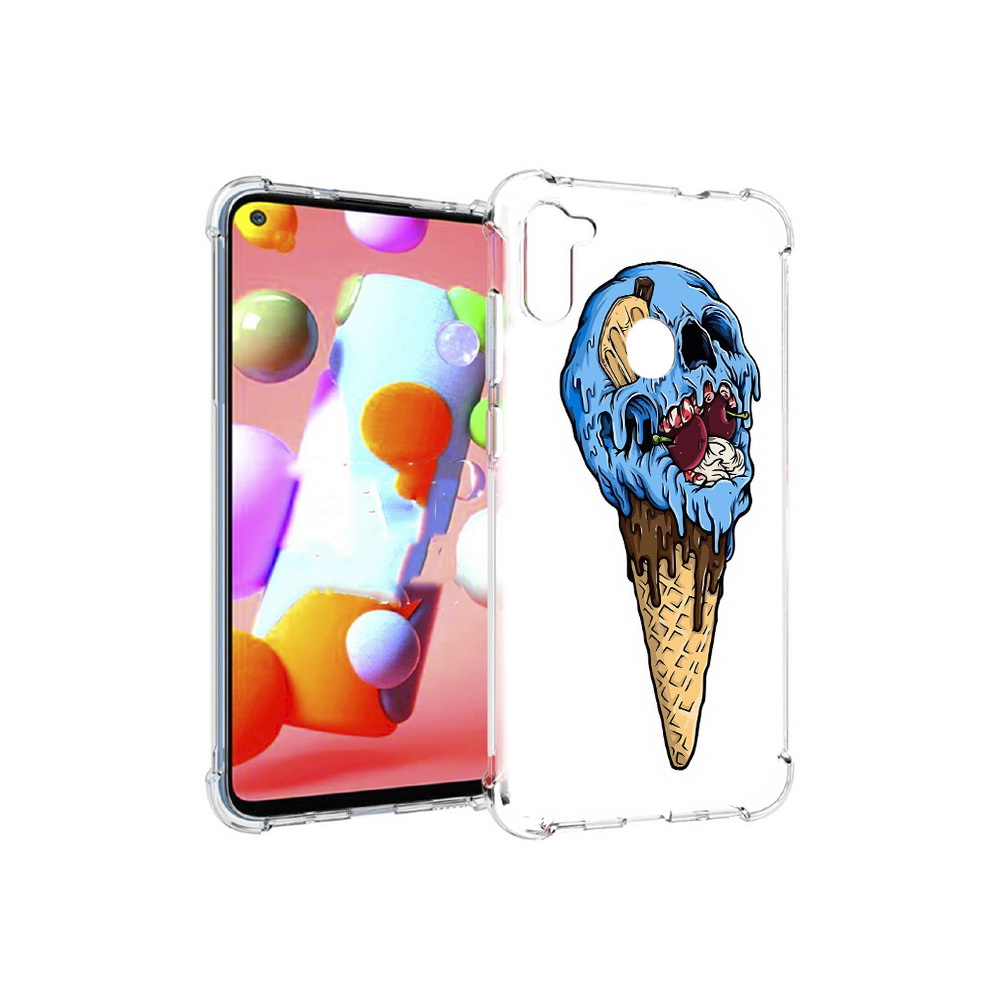 

Чехол MyPads Tocco для Samsung Galaxy M11 мороженное череп (PT147121.487.484), Прозрачный, Tocco