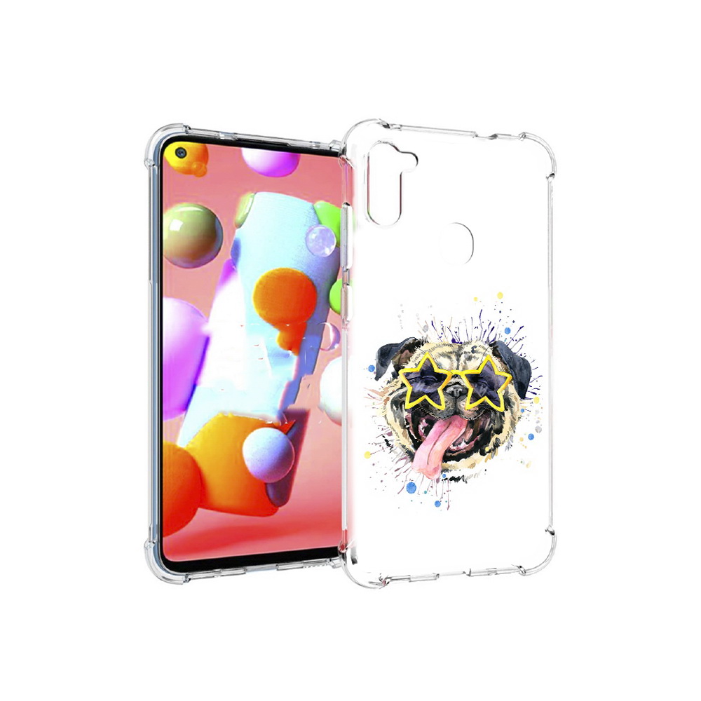 

Чехол MyPads Tocco для Samsung Galaxy M11 мопс боксер (PT147121.487.482), Прозрачный, Tocco