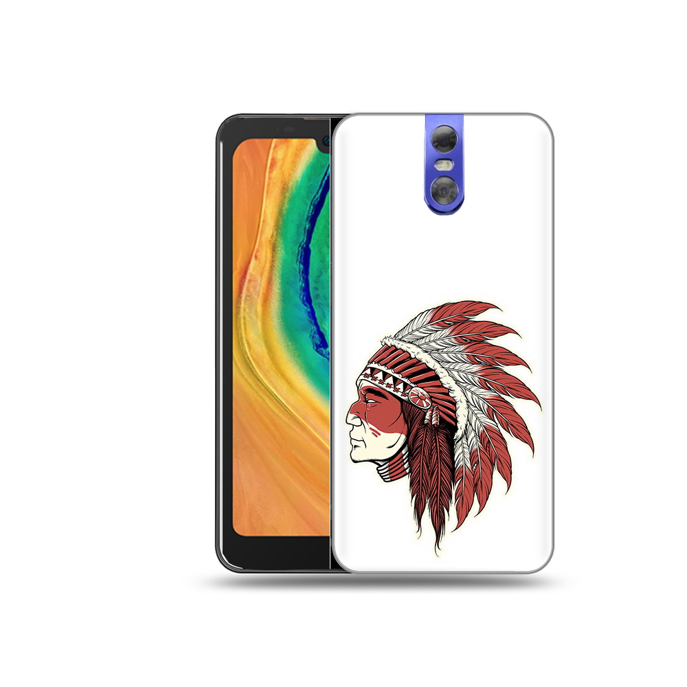 

Чехол MyPads Tocco для Doogee BL7000 красный индеец, Прозрачный, Tocco