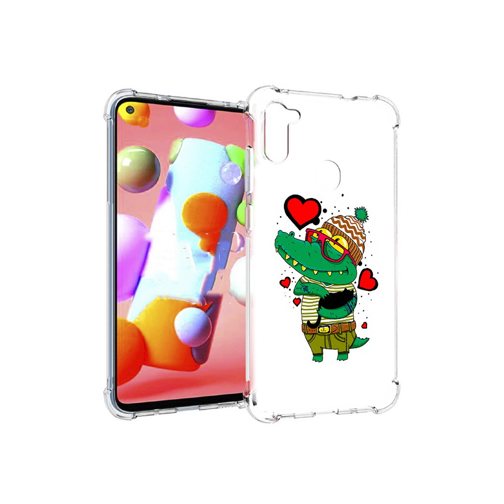 

Чехол MyPads Tocco для Samsung Galaxy M11 Влюбленный крокодил (PT147121.487.48), Прозрачный, Tocco