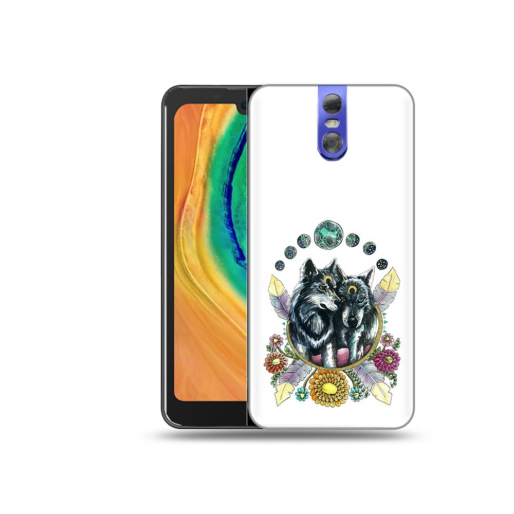 

Чехол MyPads Tocco для Doogee BL7000 красивые волки абстракция, Прозрачный, Tocco