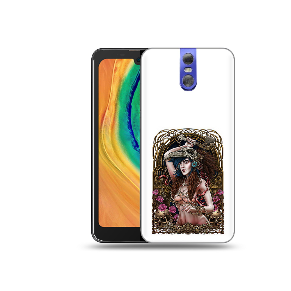 

Чехол MyPads Tocco для Doogee BL7000 красивая девушка рисунок, Прозрачный, Tocco