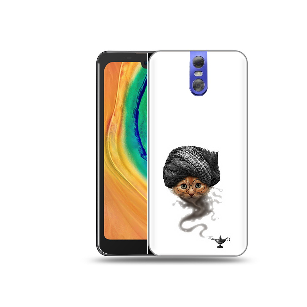 

Чехол MyPads Tocco для Doogee BL7000 кот джин, Прозрачный, Tocco