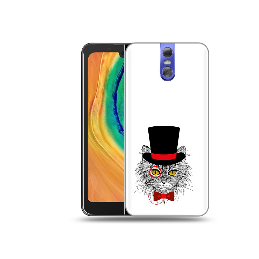 

Чехол MyPads Tocco для Doogee BL7000 кот в шляпе, Прозрачный, Tocco