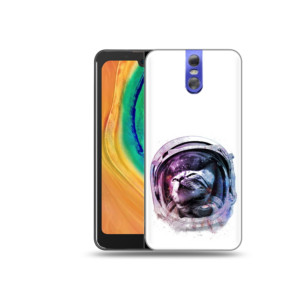 

Чехол MyPads Tocco для Doogee BL7000 кот в шлеме, Прозрачный, Tocco