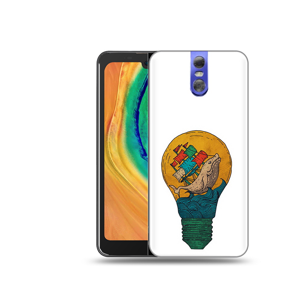 

Чехол MyPads Tocco для Doogee BL7000 кит в лампочке с парусами, Прозрачный, Tocco