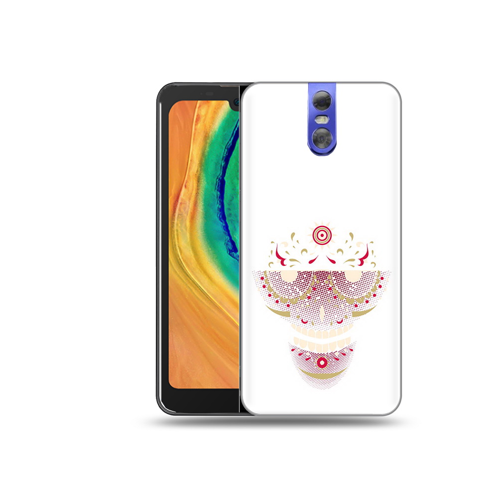 

Чехол MyPads Tocco для Doogee BL7000 карнавальный скелет абстракция, Прозрачный, Tocco