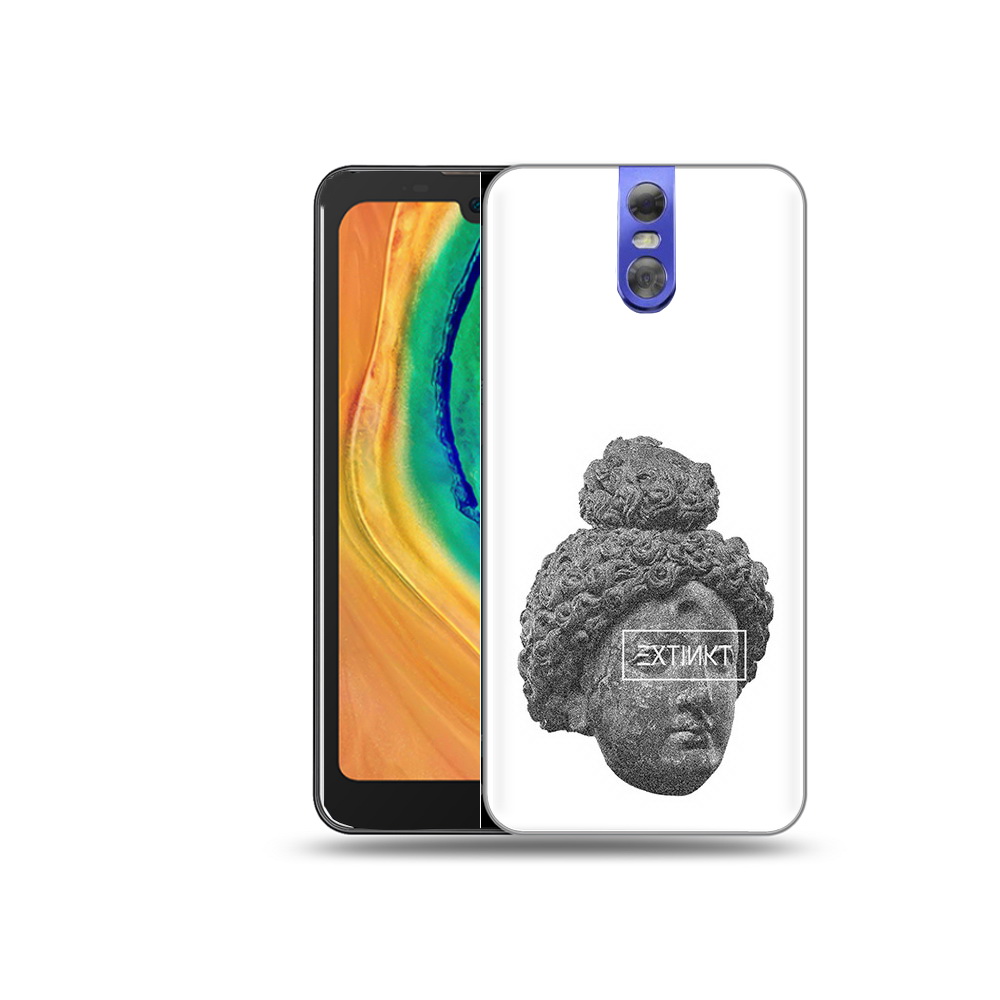 

Чехол MyPads Tocco для Doogee BL7000 каменное лицо девушки, Прозрачный, Tocco
