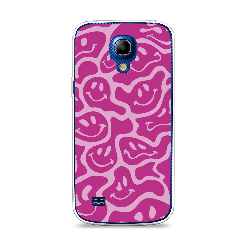 

Чехол на Samsung Galaxy S4 mini "Расплывчатые смайлики розовые", Фиолетовый, 24050-6