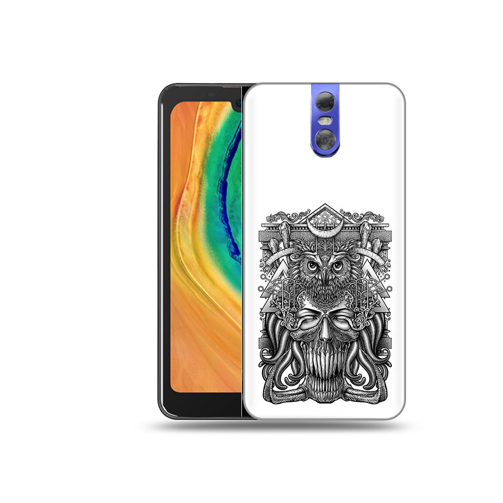 

Чехол MyPads Tocco для Doogee BL7000 зубастая сова, Прозрачный, Tocco