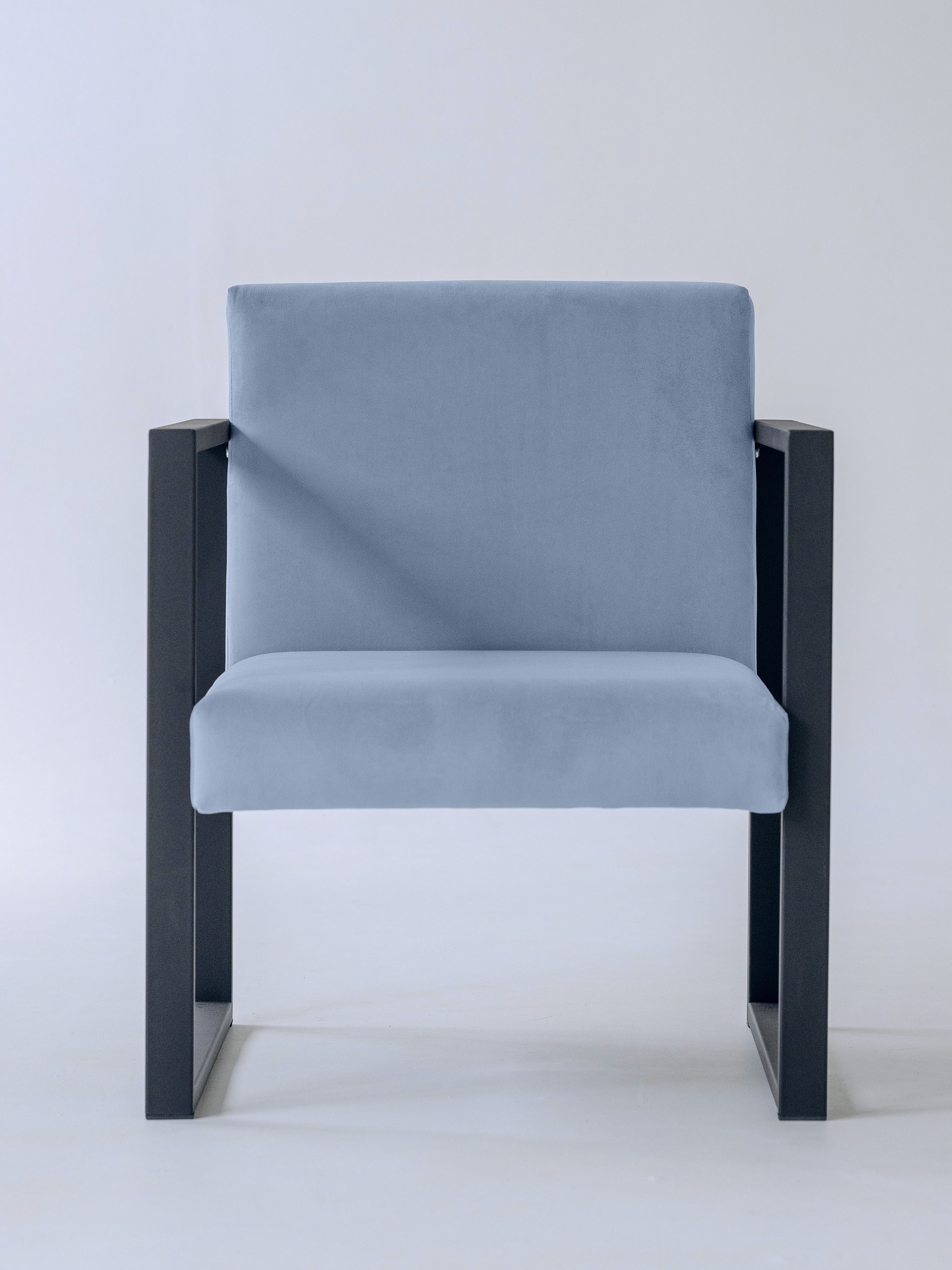 Кресло LoftDC Abyssinian 70х70, велюр, голубой