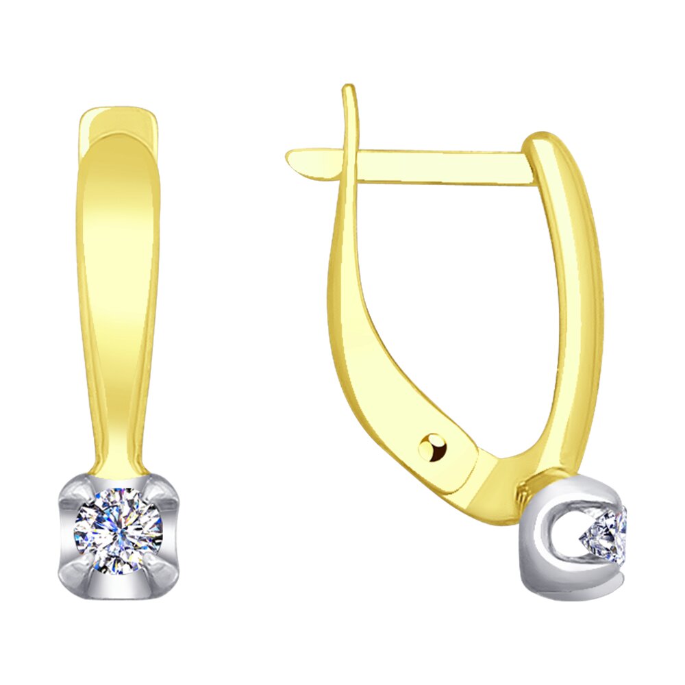 

Серьги из желтого золота с бриллиантом Diamant 53-220-00007-1, 53-220-00007-1
