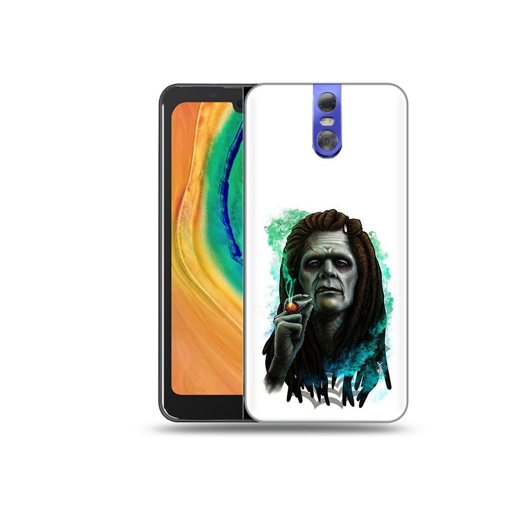

Чехол MyPads Tocco для Doogee BL7000 зеленый мужчина с сигаретой, Прозрачный, Tocco