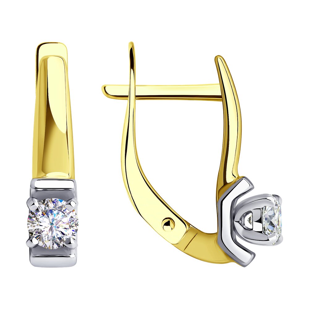 

Серьги из желтого золота с фианитом Diamant 53-120-00802-1, 53-120-00802-1