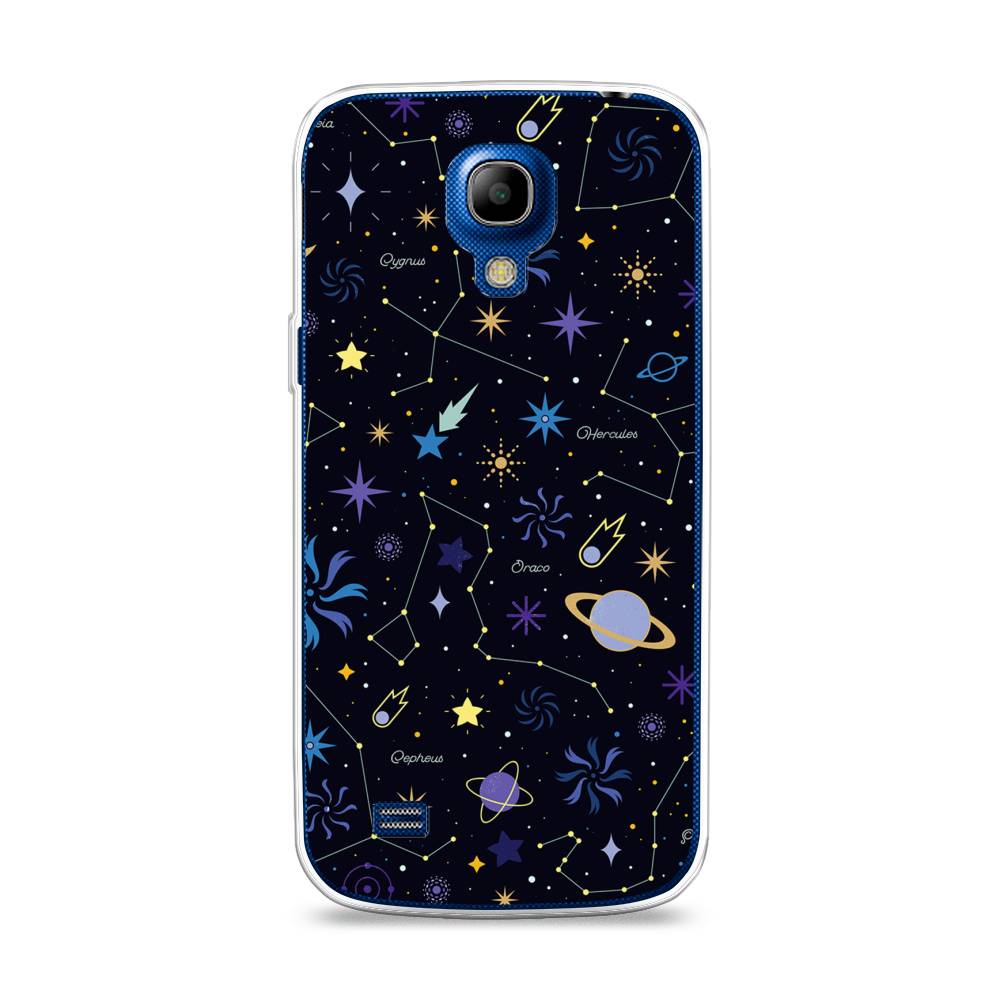 

Чехол на Samsung Galaxy S4 mini "Цветной космос", Желтый, 24050-2