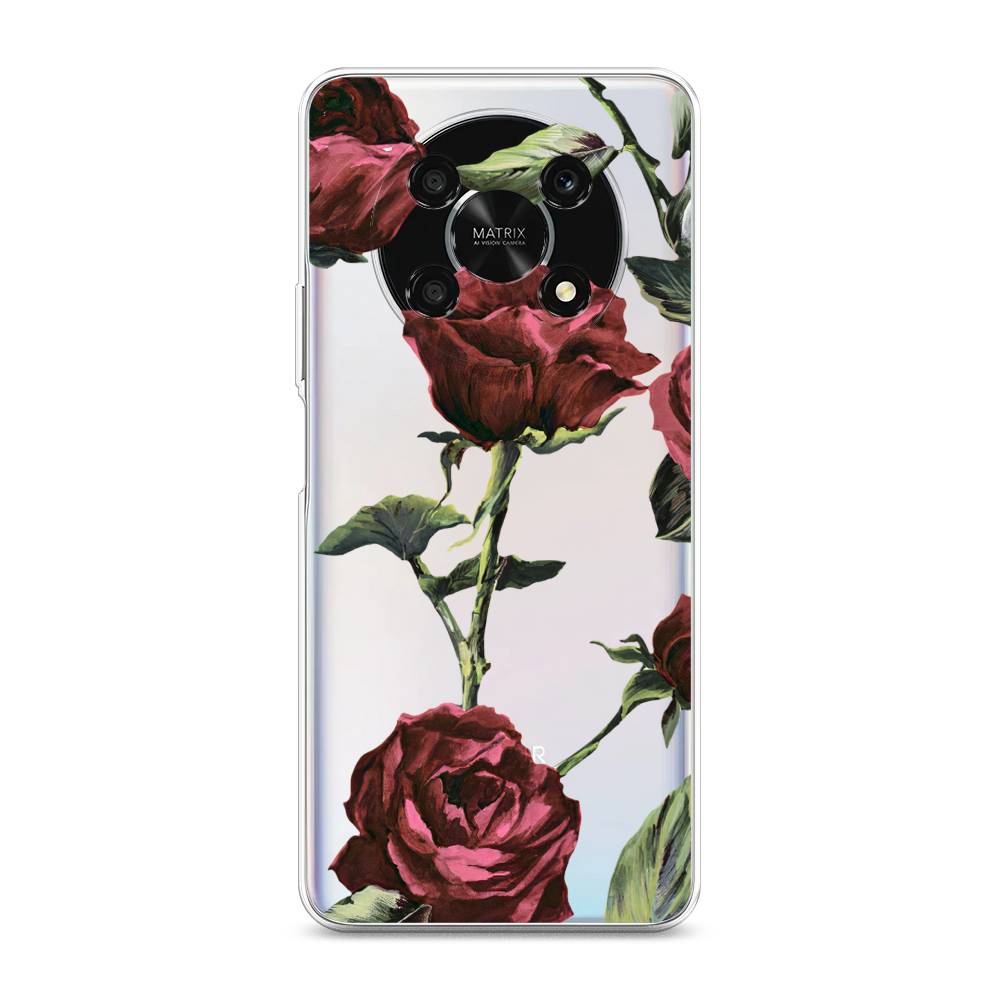 

Чехол Awog для Honor X9 5G "Бордовые розы фон", 6109750-8