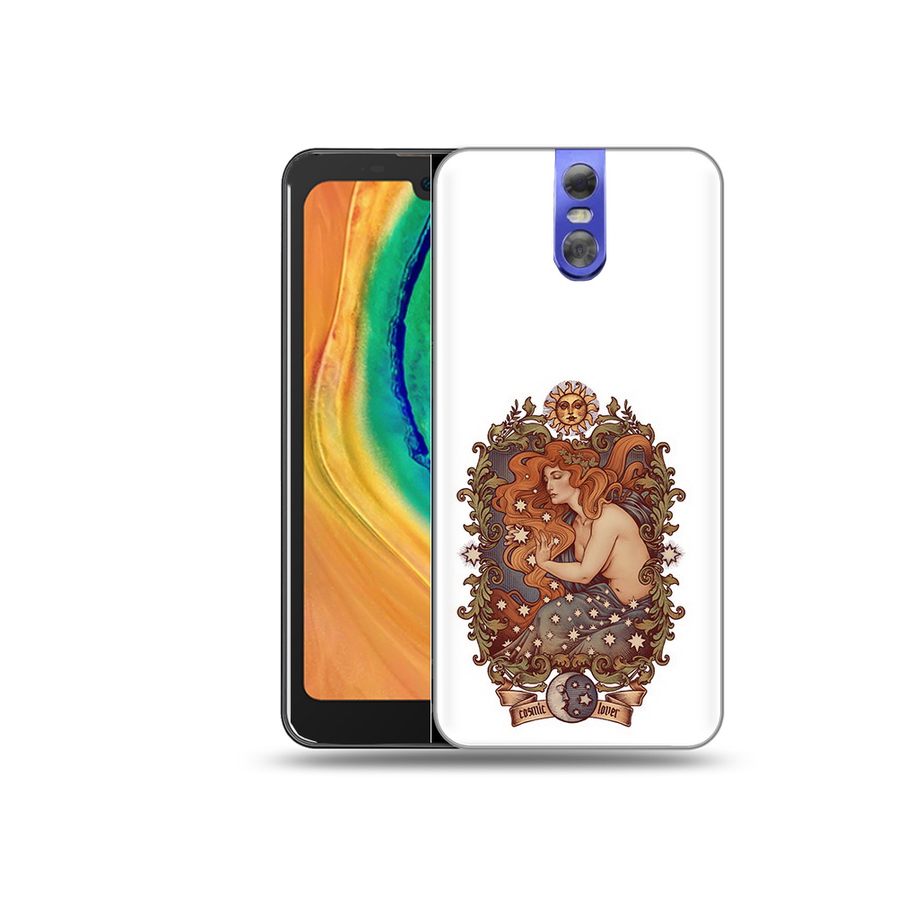 

Чехол MyPads Tocco для Doogee BL7000 звездная девушка абстракция, Прозрачный, Tocco