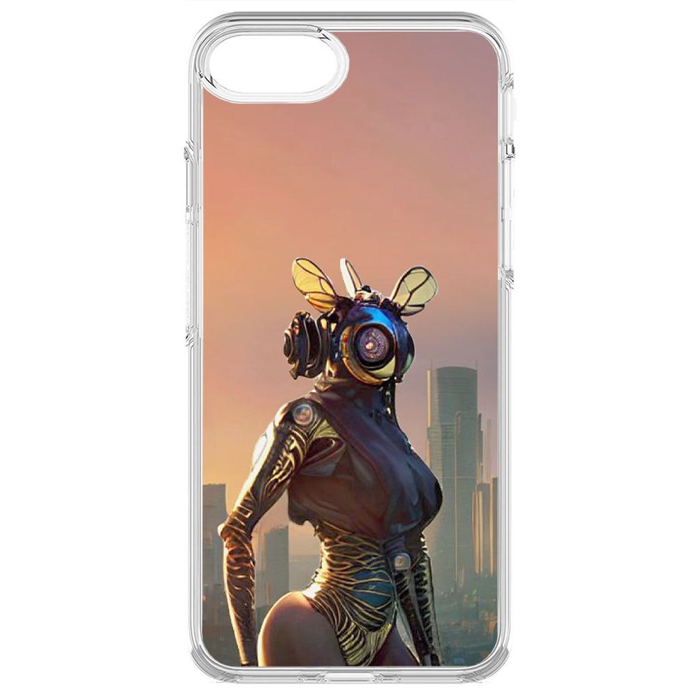 

Чехол-накладка Krutoff Clear Case Женщина-киберпчела для iPhone 7