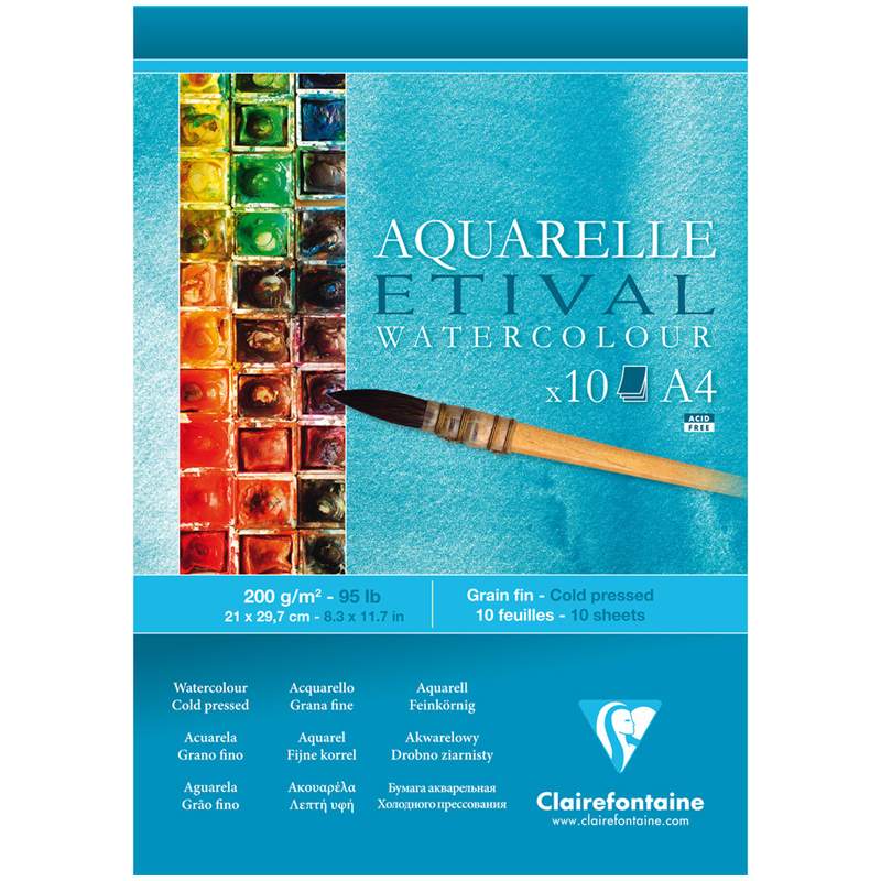 

Альбом для акварели Clairefontaine 304056, 10 листов, 200 г/м2, 3 штуки