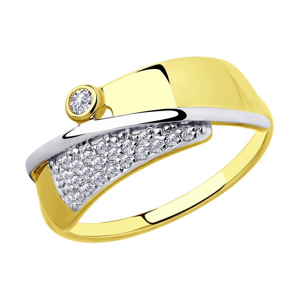 

Кольцо из желтого золота с фианитом р. 18,5 Diamant 53-110-00163-1, 53-110-00163-1