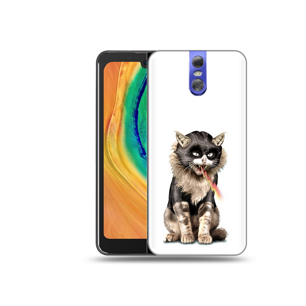 

Чехол MyPads Tocco для Doogee BL7000 дьяволский кот, Прозрачный, Tocco