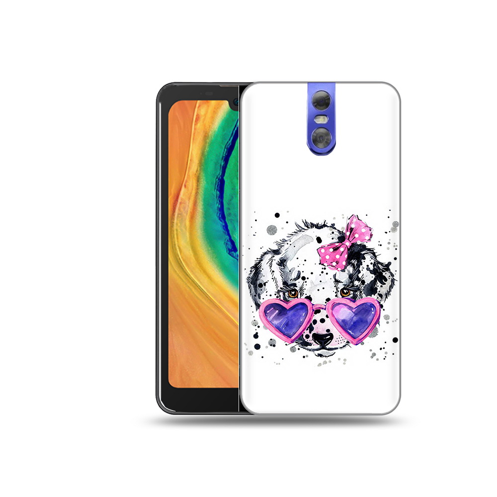 

Чехол MyPads Tocco для Doogee BL7000 долматинец в очках, Прозрачный, Tocco