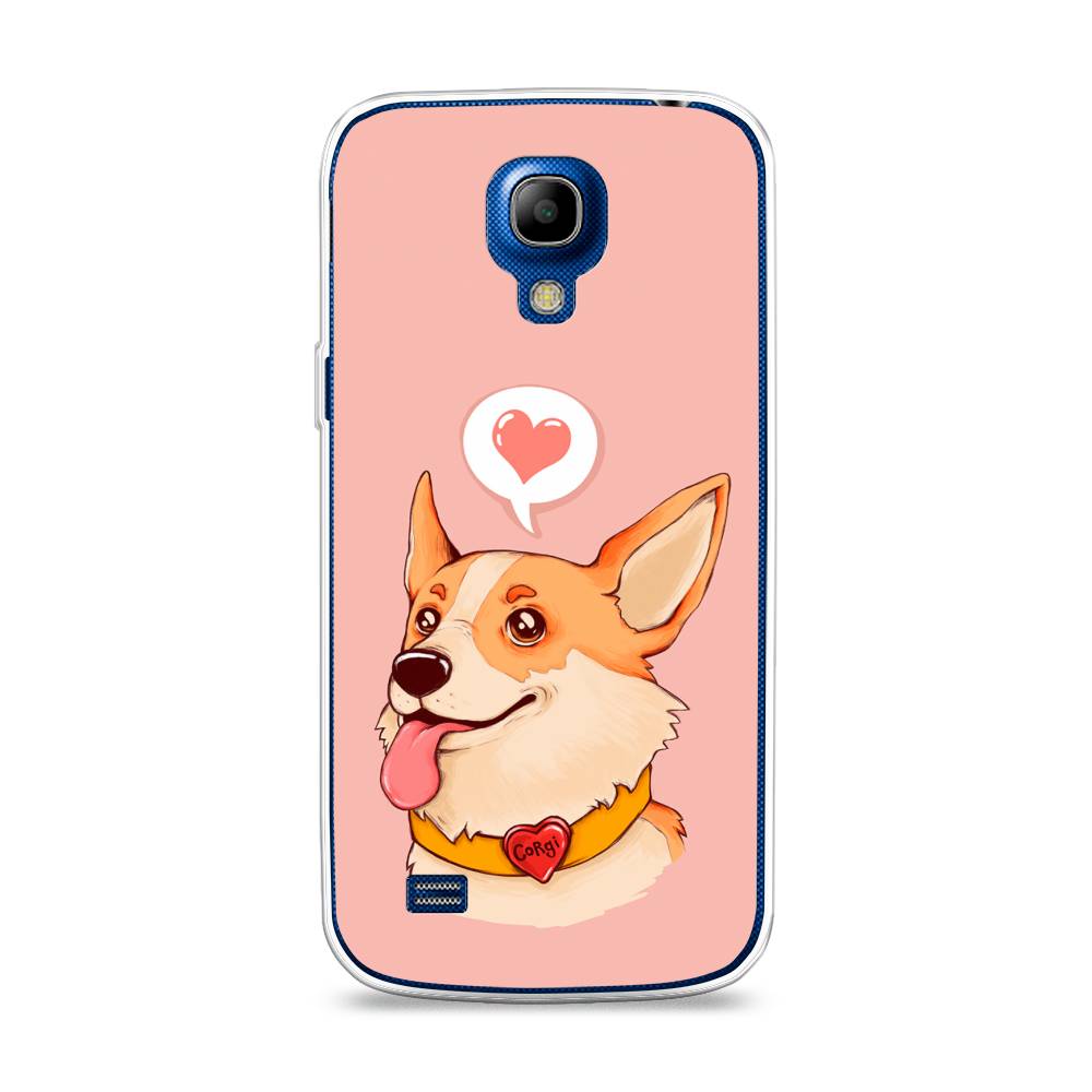 

Чехол на Samsung Galaxy S4 mini "Корги язык", Розовый;коричневый, 24050-1