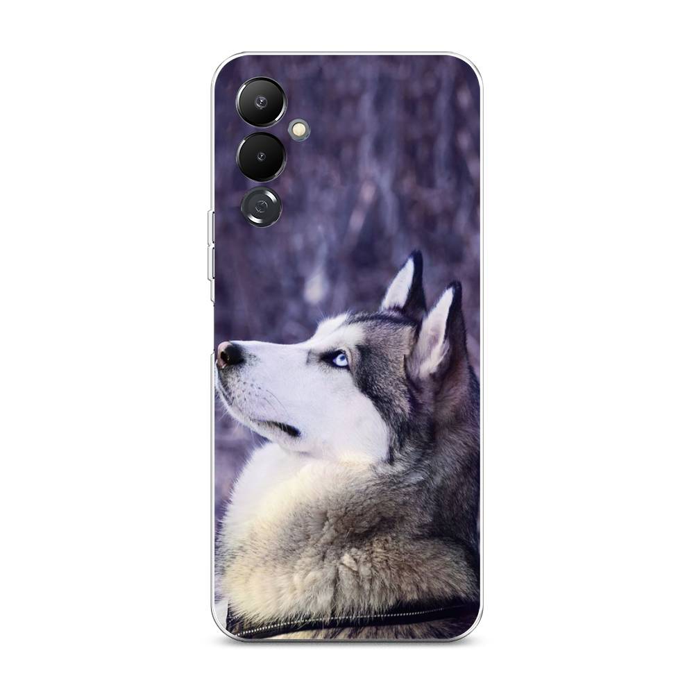 

Чехол на Tecno Pova 4 "Хаски 1", Фиолетовый;белый, 302550-1