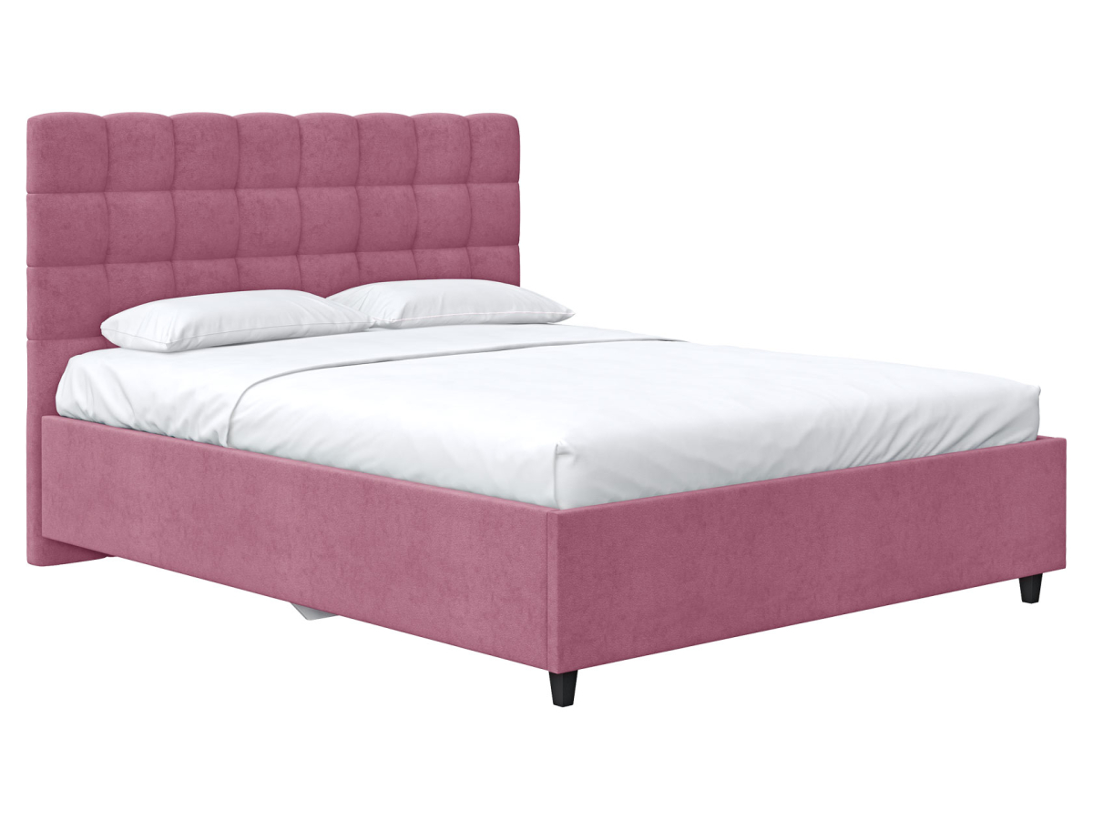 Кровать Первый Мебельный Вена Пудровый велюр 160х200 см с подъемным механизмом 39590₽
