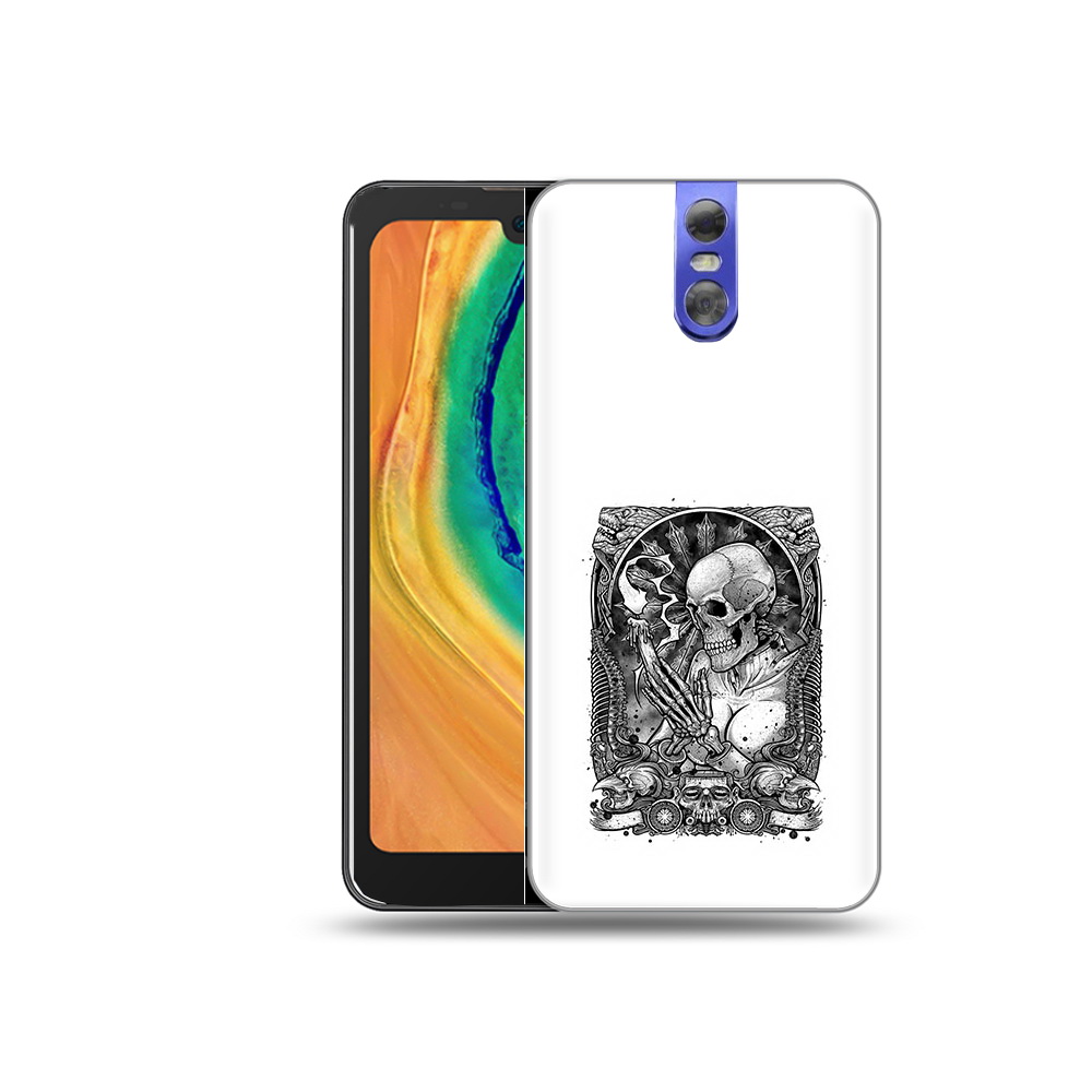 

Чехол MyPads Tocco для Doogee BL7000 девушка скелет, Прозрачный, Tocco