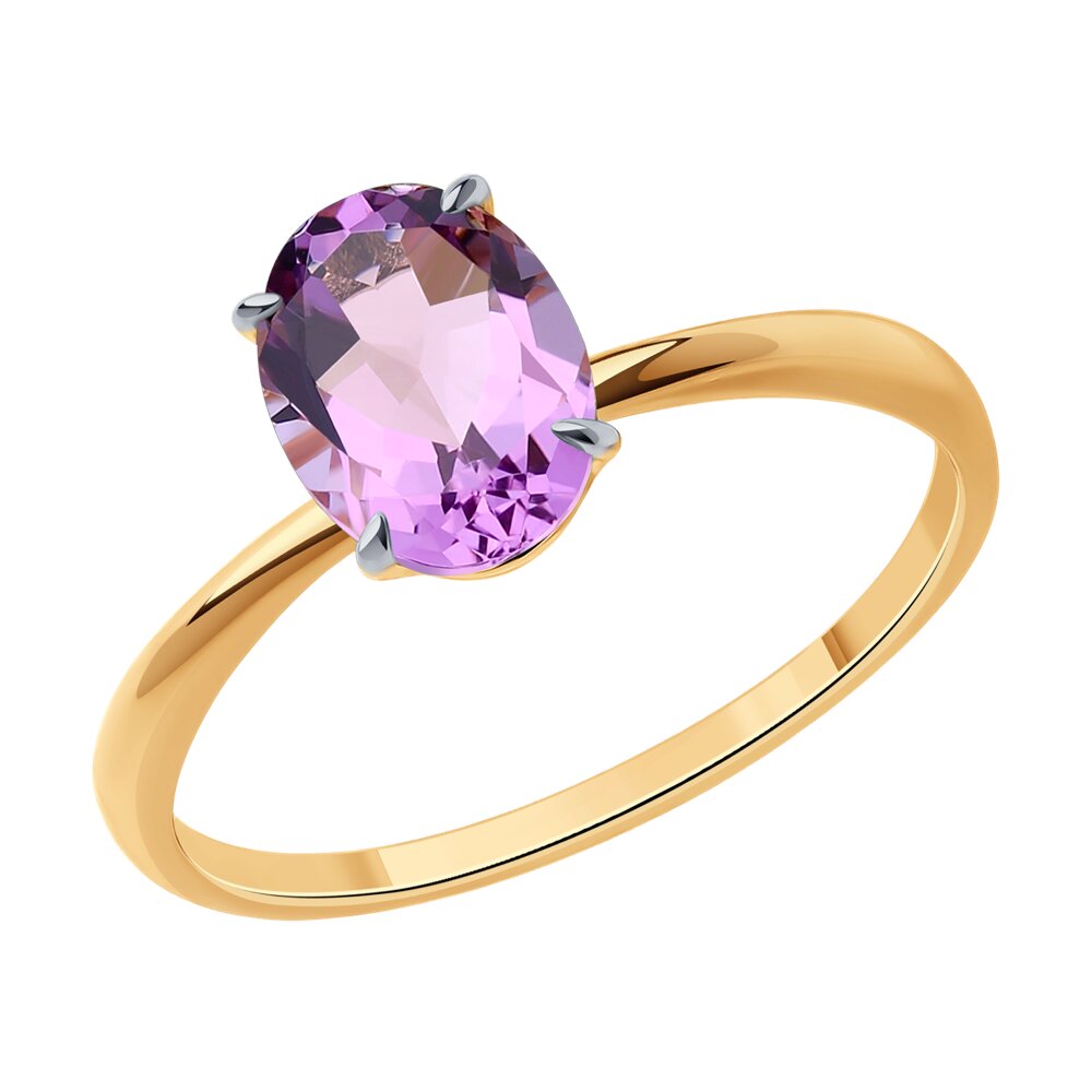 

Кольцо из красного золота с аметистом р. 16 Diamant 51-310-01929-4, 51-310-01929-4