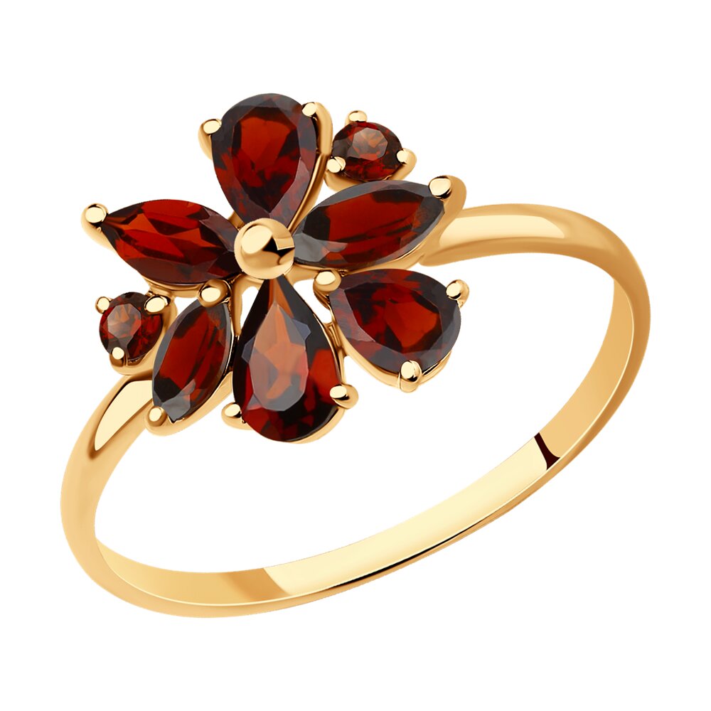 

Кольцо из красного золота с гранатом р. 16,5 Diamant 51-310-01341-1, 51-310-01341-1