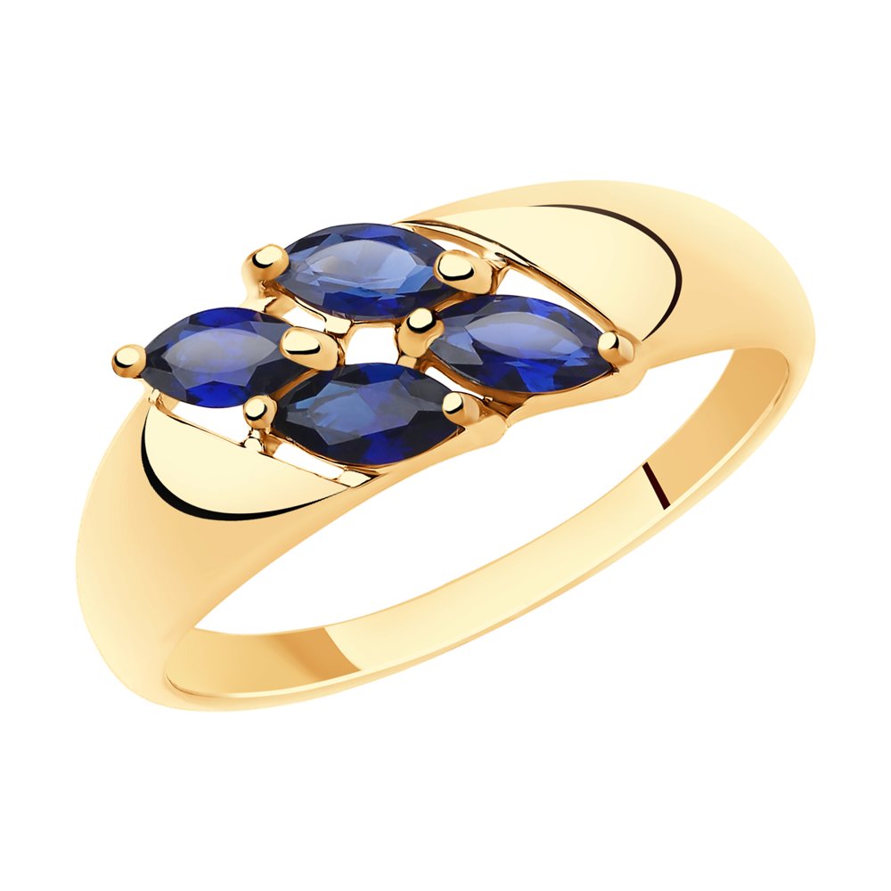 

Кольцо из красного золота с корундом искусственным р.  Diamant 51-310-00340-2, 51-310-00340-2