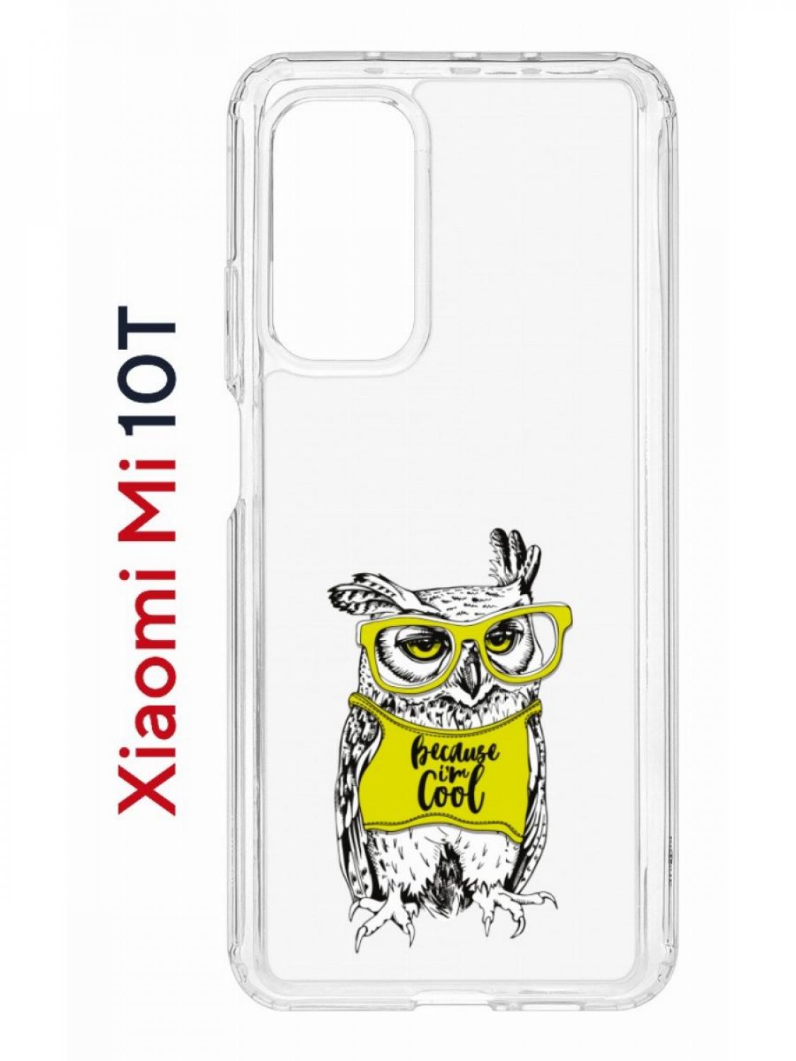 фото Чехол на xiaomi mi 10t/mi 10t pro kruche print сова в очках,противоударный бампер кruче
