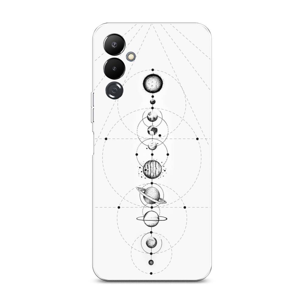 

Чехол на Tecno Pova 4 "Парад планет", Серый, 302550-2