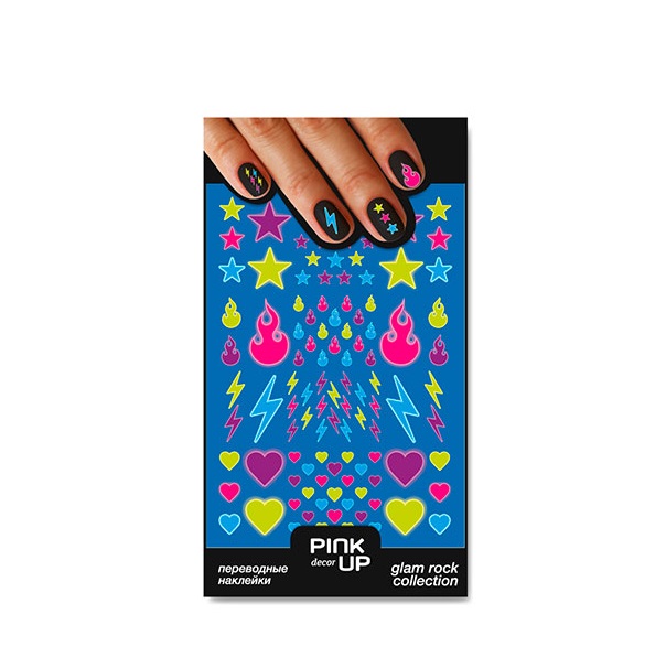 

Наклейки для ногтей Pink Up Decor 2D переводные, 30, 3 г, Разноцветный