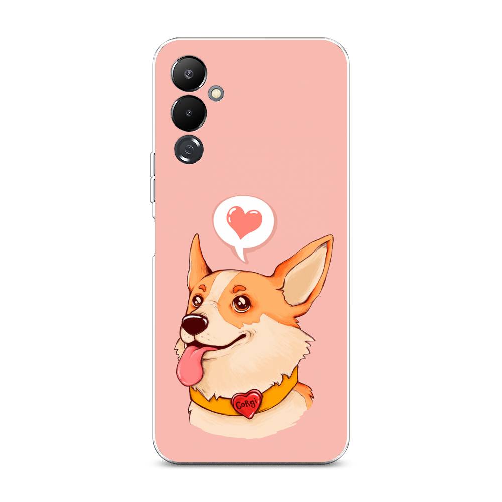 

Чехол на Tecno Pova 4 "Корги язык", Розовый;коричневый, 302550-1