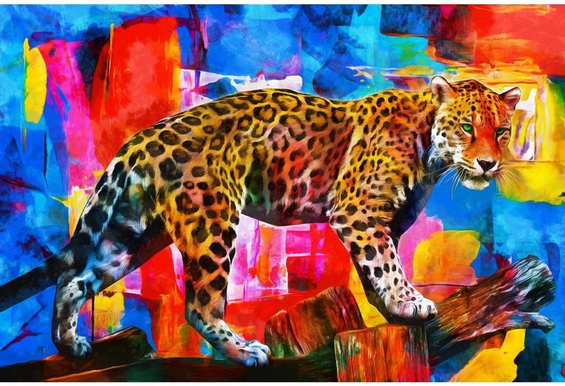 Мозаика Рыжий кот Алмазная Радужный леопард, 30х40 см, 25 цв НД8596