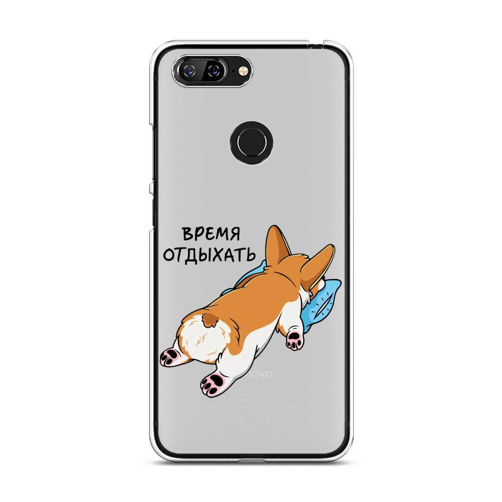 

Чехол для Lenovo S5 "Корги отдыхает", Черный;коричневый;голубой, 112550-1