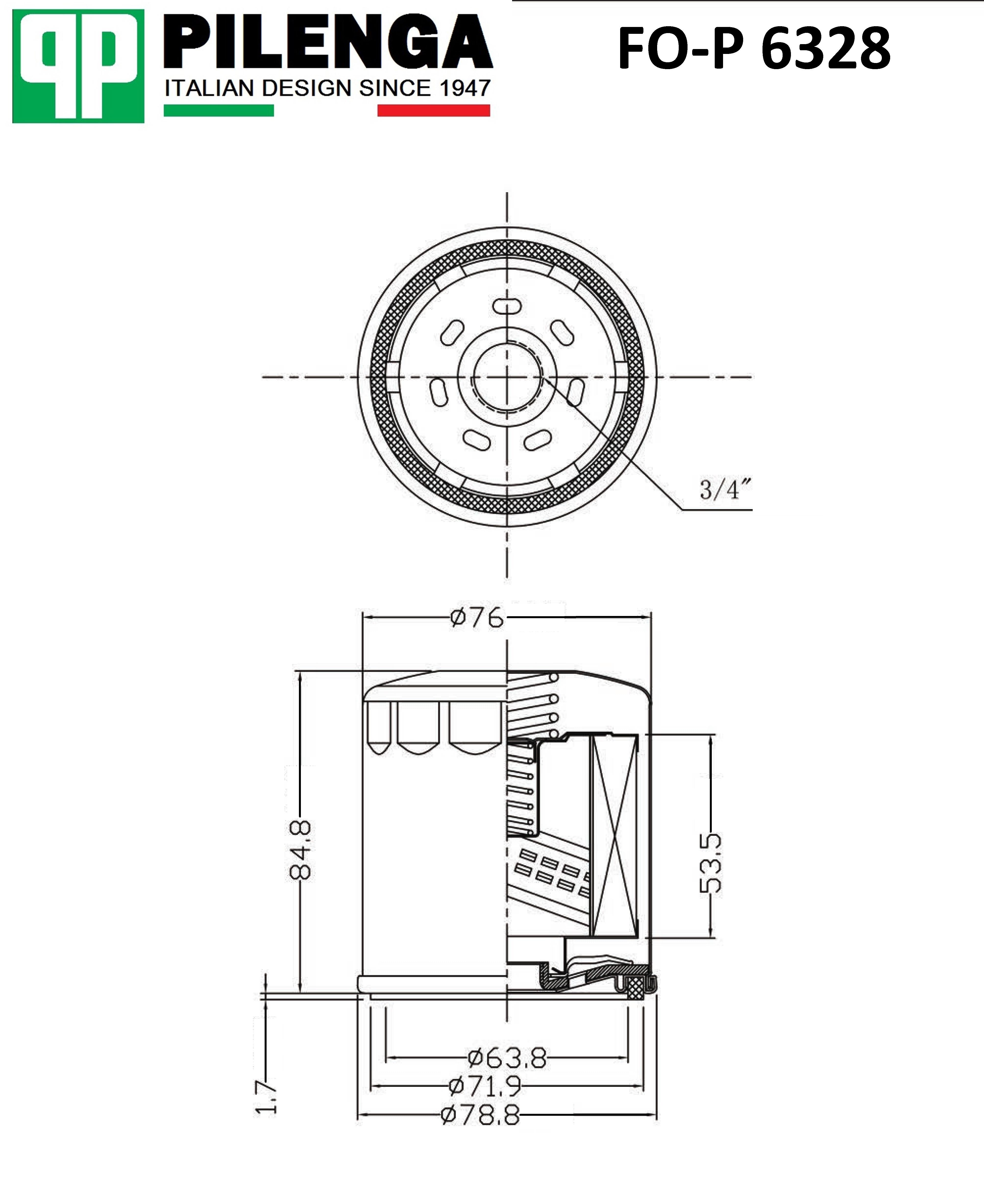 

Фильтр масляный PILENGA FO-P6328
