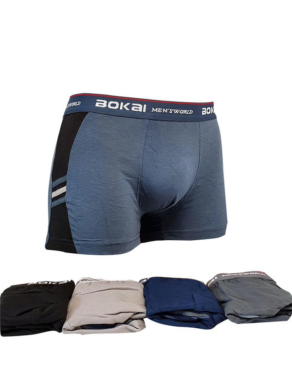 

Комплект трусов мужских BOKAI 726 разноцветных XL 2 шт./уп., Синий;серый;черный, 726
