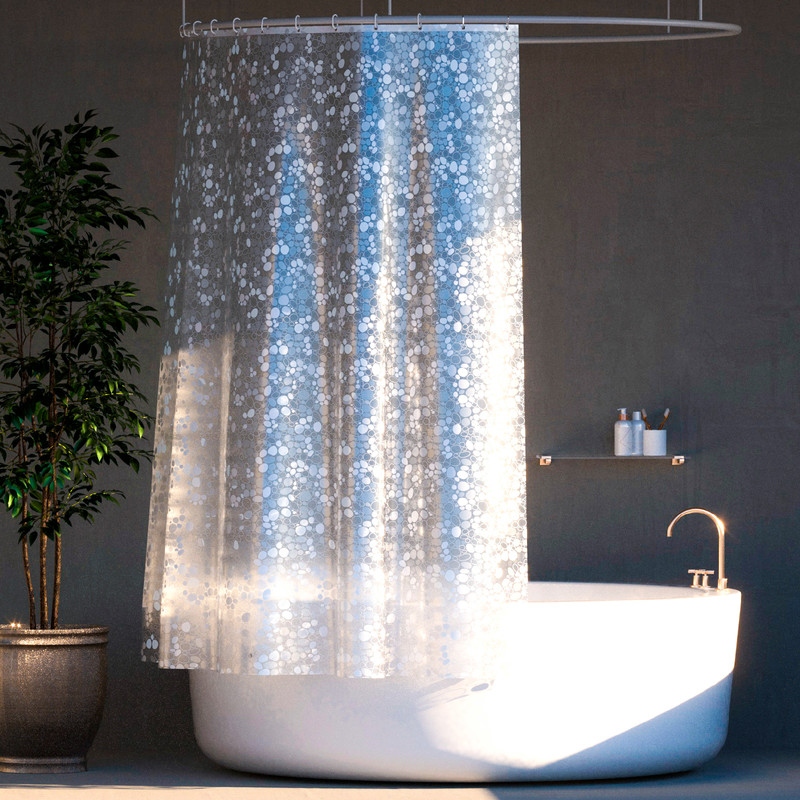 фото Штора для ванной комнаты с 3d эффектом прозрачная "полярная звезда" evo beauty 180х180 см