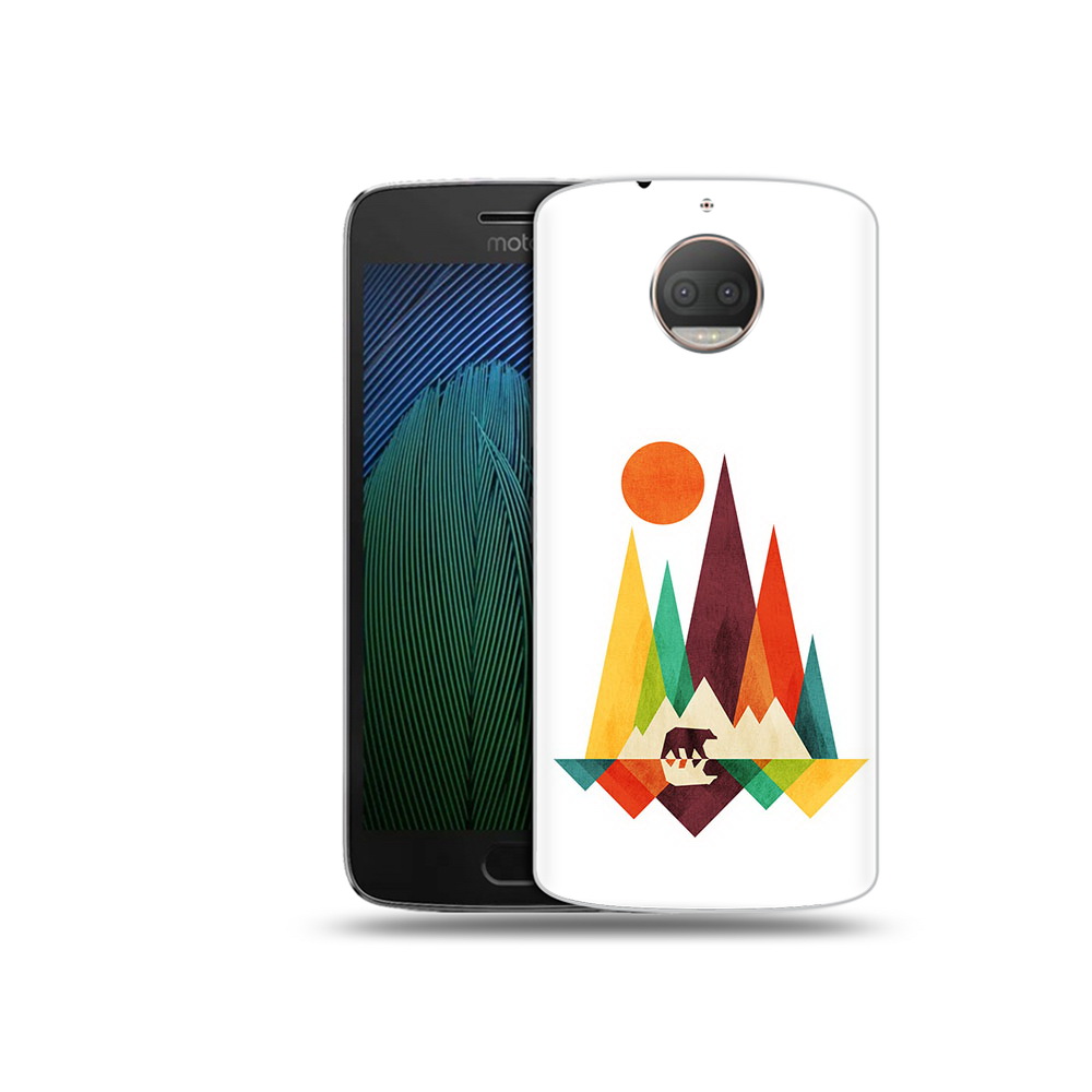 

Чехол MyPads Tocco для Motorola Moto G5S Plus нарисованные горы с медведем, Прозрачный, Tocco