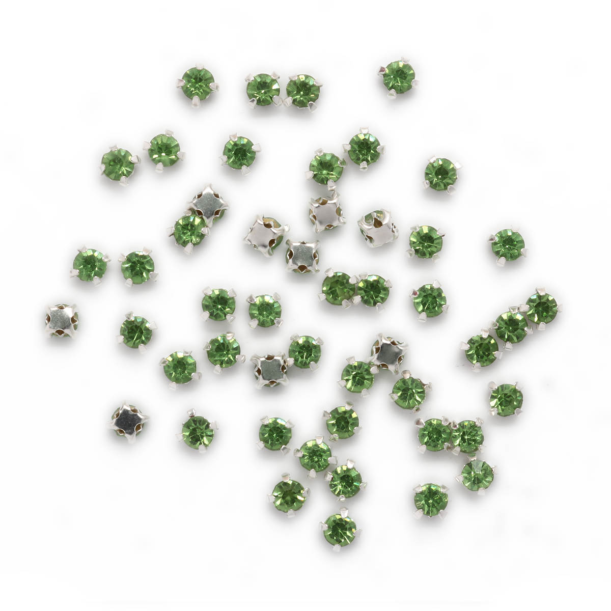 Хрустальные стразы в цапах Astra&Craft (серебро) 4AR159/166, 4мм, 50шт (06 светло-зеленый)