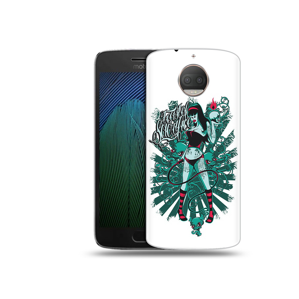 

Чехол MyPads Tocco для Motorola Moto G5S Plus нарисованная девушка в татуировках, Прозрачный, Tocco